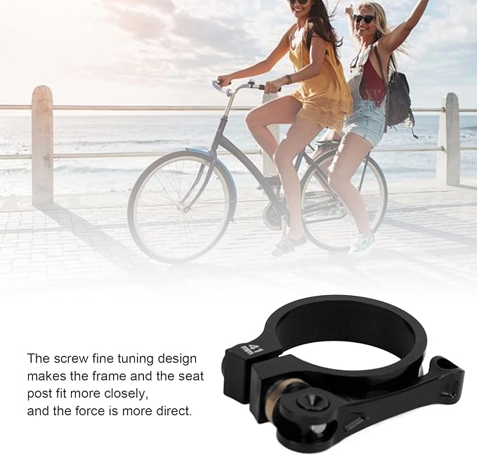 Bike Seat Clamp, Quick Release Lightweight CNC Aluminum Alloy Seatpost Collar 41mm for Folding Bikes Commuters Travelers Urban Riders