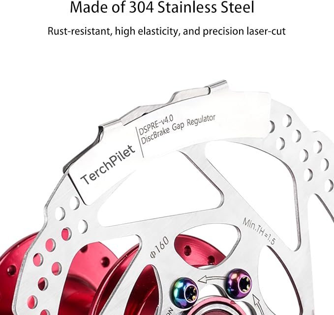 4pcs Bike Disc Brake Pads & Rotor Alignment Tool -304 Stainless Steel-Bicycle Disc Brake Gap Regulator Adjust Spacer for All MTB Road BMX Bike