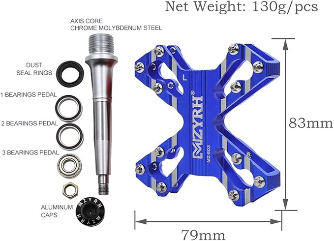 ThinkTop 3 Bearing Ultralight MTB BMX Road Mountain Bike Pedals Platform Flat Aluminum Sealed Ever Lubricate Bearing Axle 9/16 Inch
