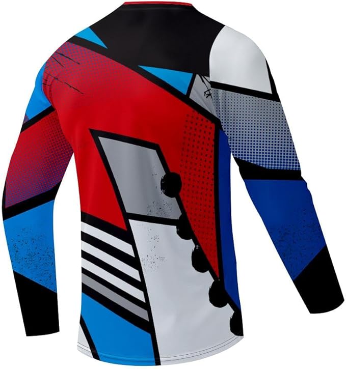 Men's MTB Shirt Long Sleeve Off-Road Motocross Cycling Jersey Mountain Bike Shirts Quick-Dry Moisture Wicking