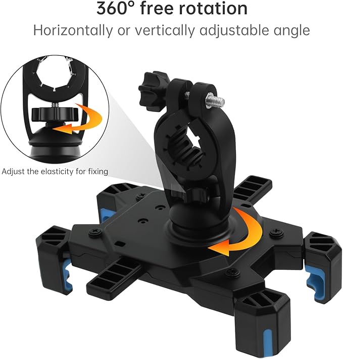 Bike Phone Mount Holder Motorcycle Handlebar Phone Mount Clamp One Hand Operation ATV Scooter Phone Clip for iPhone 12/11 Pro Max/X/XS, Galaxy S10 and 4.7"- 6.8" Cellphone
