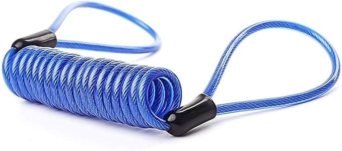 Reminder Cable,YOFUNTLE [2 Pack] Disc Lock Cable,Security Steel Wire Spring Reminder Rope for Scooter Motorcycle Motorbike Vehicle Baggage Helmet Lock,Antitheft Protection on Handlebar(Orange+Blue)