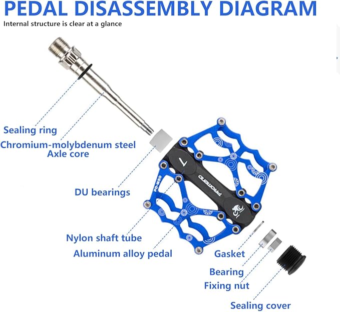 ‌Ultralight CNC Bike Pedals - Sealed Bearings Mountain/BMX/Road Pedals with Non-Slip Surface & 9/16" Chrome-Molybdenum Steel Spindle for MTB/Gravel/Cyclocross Bikes