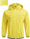COOFANDY Men's Light Rain Jacket with Hood Packable Waterproof Raincoat Golf Rain Gear Travel Hiking Windbreaker