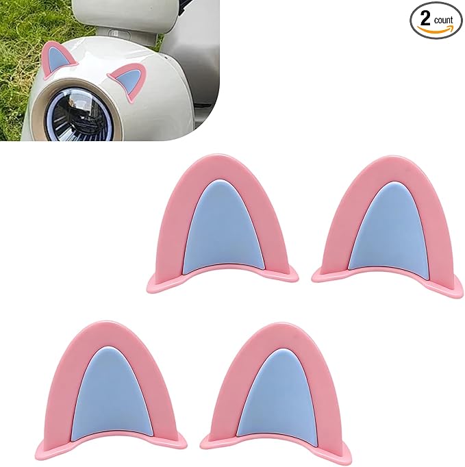 2 PCS Cute Cat Ear Motorcycle Helmet Decoration, Self-Adhesive Wear-Resistant Automotive Helmet Ornament Accessory, Universal for Most Motorcycle Scooter Helmets