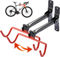 Wall Mount Bike Rack,Bike Hanger Horizontal,Bicycle Holder Heavy Duty,Garage Bike Storage,Garage Organization Bicycle Hook with Rubber,Foldable and Adjustable Angle(2 pack)