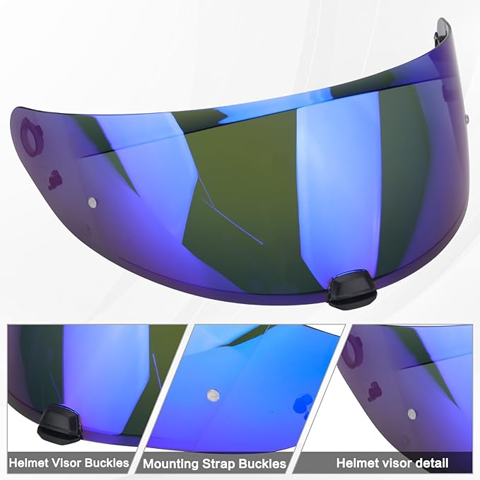 HJ-31 Shield Replacement Visor Fit for HJC i10 i70, Tinted Visor Motorcycle Helmet Visor Motorcycle Helmet Accessories (Blue)