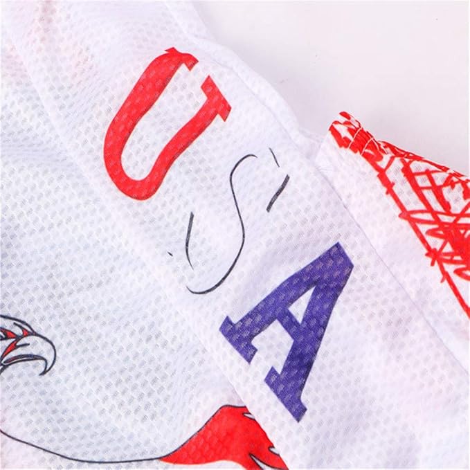 JPOJPO USA Cycling Jersey Men Short Sleeve Bike Shirts Biking Jersey Summer American Bicycle Tops with 3 Pockets Reflective