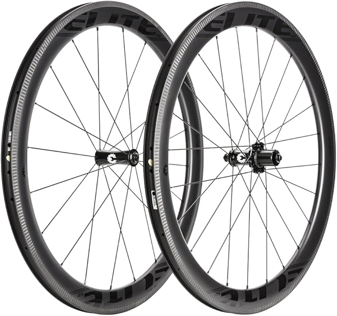 ELITEWHEELS Road Bike Carbon Wheels 700c Clincher 30/38/50/55/60/82mm Carbon Wheelset Tubeless Ready Cycling Wheel U Shape