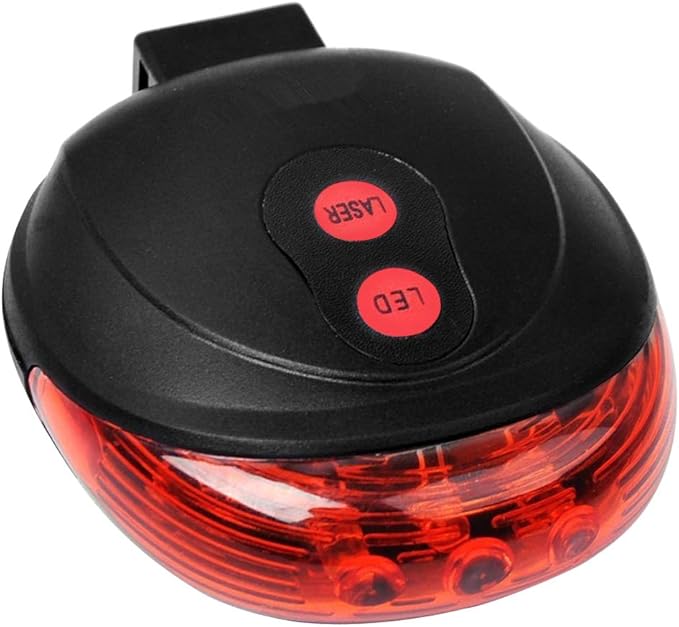 Bike Cycling 7 Flash Modes Red Lights Waterproof with 5 LED and 2 Laser Beams Bike Taillight Safety Warning Light Bicycle Rear Bicycle Light Tail Lamp