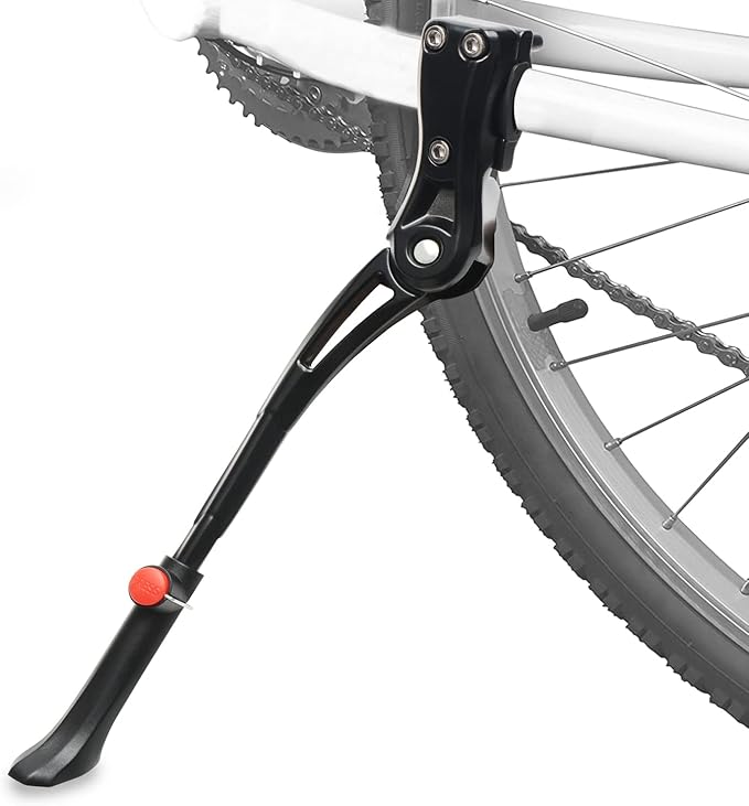 Adjustable Aluminum Alloy Bicycle Kickstand, Black, 24"-28" Bike