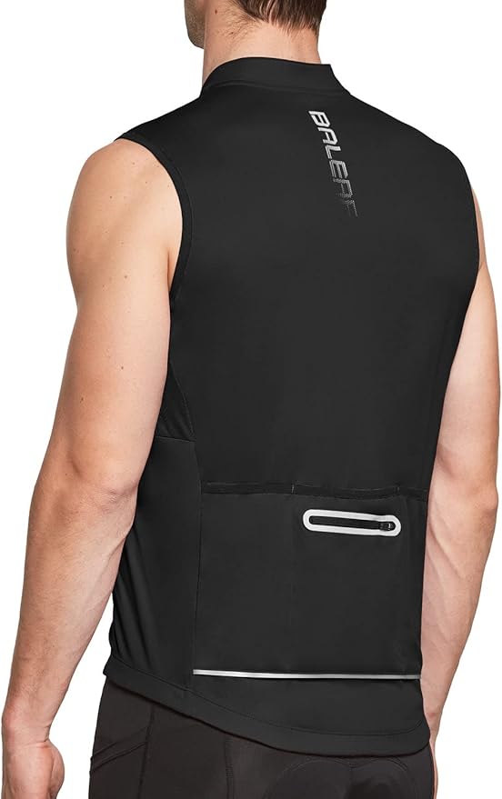 baleaf Men's Sleeveless Cycling Jersey Road Bike Shirt Bicycle Biking Tank Tops Full Zip Pockets SPF UPF50+