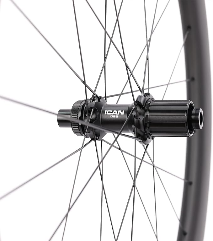 ICAN G40/G50 1320g/1375g Carbon Gravel Bike Disc Wheelset 700C Hooked Rimset 25mm Inner Width 36T Ratchet Hub