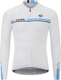 Santic Cycling Jersey Men's Long Sleeve Bike Reflective Full Zip Bicycle Shirts with Pockets