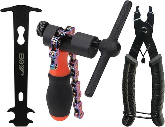 Bike Chain Breaker Tool Set, Bike Breaker Main Chain Pliers Chain Checker Wear Indicator for 1-12 Speed Road MTB Bikes