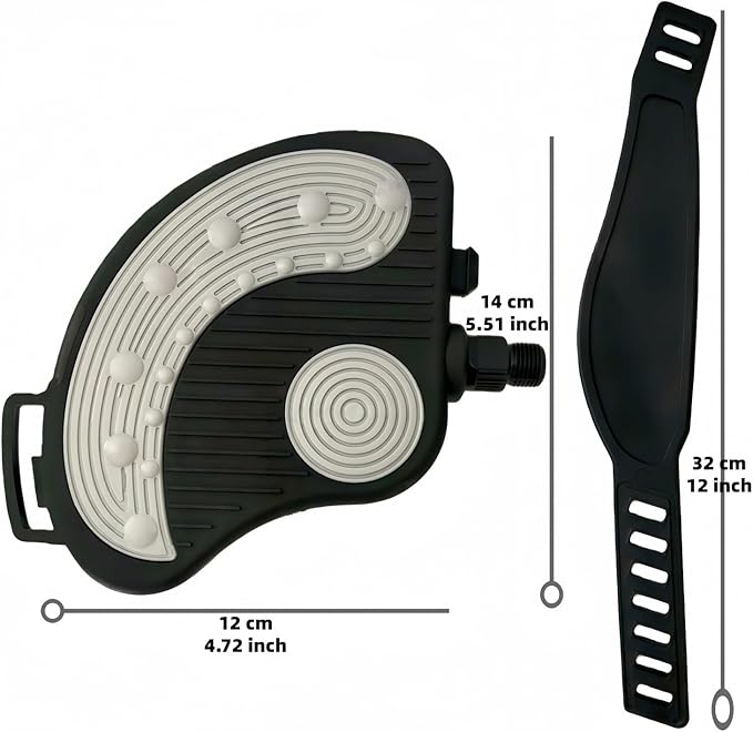 YBEKI Pro-Grade Exercise Bike Pedals with Adjustable Straps - 9/16" & 1/2" Spindle for Indoor Peloton/Schwinn/Spin Bikes | Heavy-Duty PP Plastic & PVC Straps + 500lb Capacity