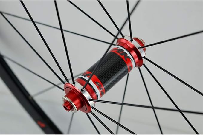 Carbon Fiber 700C Road Bikes Wheelset 40mm Aluminum Rim Front + Rear Wheel C/V Brake Quick Release 7 8 9 1011 Speed Matte