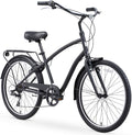 sixthreezero EVRYjourney Men's Steel Beach Cruiser Bike, Hybrid Bicycle with Rear Rack and Fenders, 26-Inch Wheels, Multiple Speed Options and Color Options
