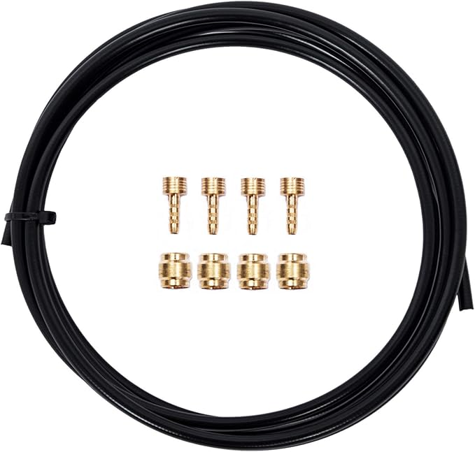 YBEKI 2500mm Kevlar Teflon Hydraulic Disc Brake Hose Kit with Brass Fittings – Compatible with Shimano BH59/BH90, SRAM, Magura