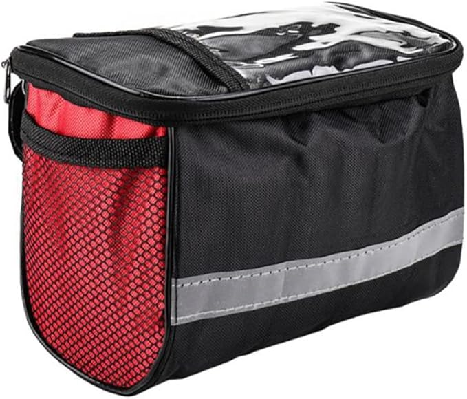 Bike Handlebar Bag, Bike Basket Front,Bike Cooler Bicycle Basket Road Mountain Bike Pouch Pack Cycling Accessories for Kids Girls Boys Men Women Red