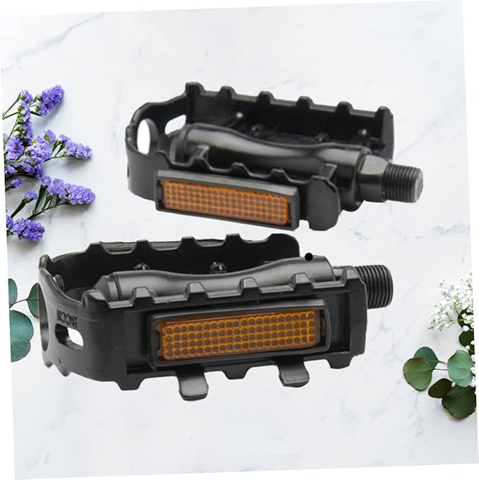 UPKOCH 1pair Aluminum Bike Pedals Platform Pedals Slip Spikes Ball Bearings for Night Riding Safety