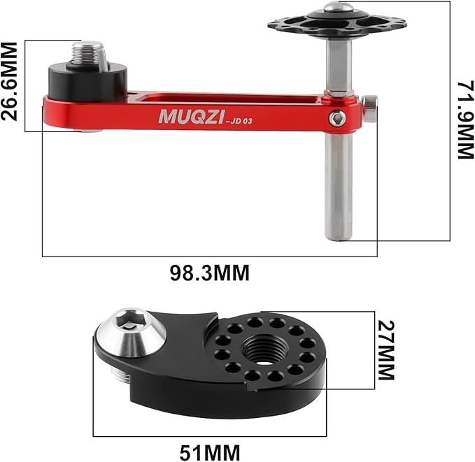 MUQZI Single Speed Chain Tensioner, Upgraded Bike Chain Tension Adjuster Aluminum Alloy Adjustable Bike Chain Tension Idlers Guide for MTB Road Bicycle Single Speed Converter