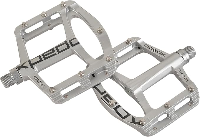 Xpedo Spry Flat Bicycling Pedals | Magnesium Body, 11mm Low-Profile, 106x100mm Platform, 28 Steel Replaceable Pins | MTB Trail/Enduro
