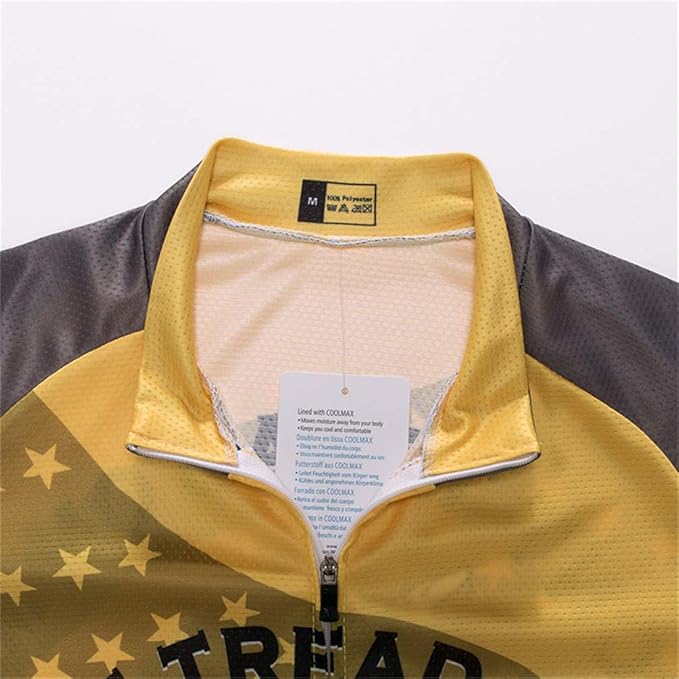 JPOJPO USA Cycling Jersey Men Short Sleeve Bike Shirts Biking Jersey Summer American Bicycle Tops with 3 Pockets Reflective