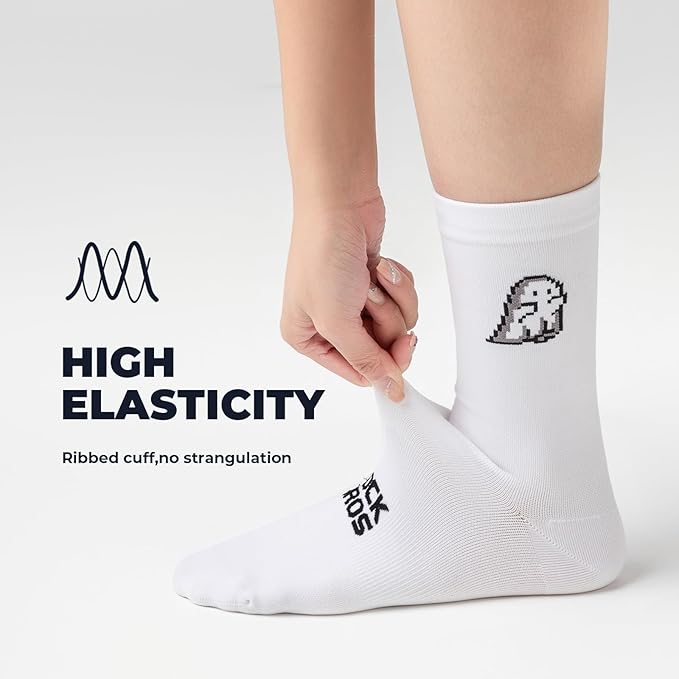 ROCKBROS Aerodynamic Cycling Socks with Wear-resistant Heel, VNS Halloween Series Breathable Athletic Crew Socks, 2 & 3-Pack