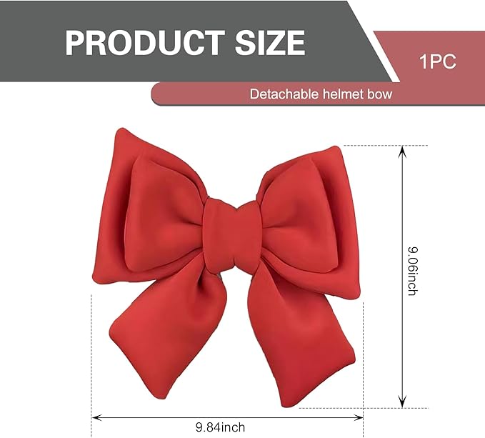 Large Bow Helmet Accessory, Cute Beautiful Bow Helmet Accessory, Suction Cup Waterproof Fade-Resistant Ornament for Women, Universal for Most Motorcycle Helmets