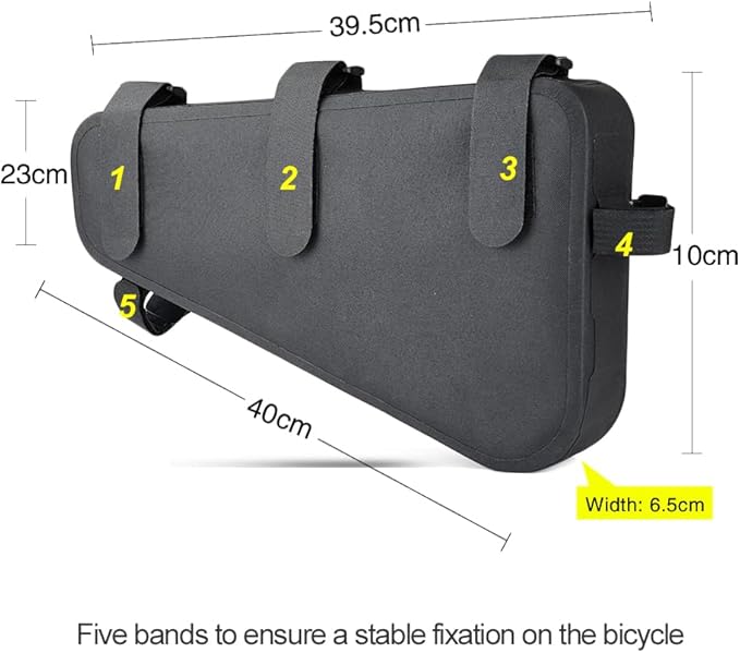 Rhinowalk Bike Frame Bag Bicycle Triangle Bag Waterproof Under Top Tube Bag Front Storage Pack for Road Mountain Cycling, Black