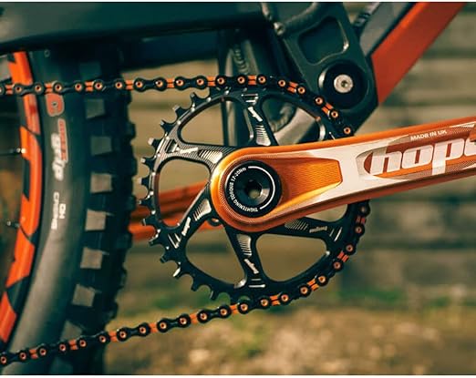 PYC SP1101 11-Speed Bike Chain, 116 Links (116L), Super Lightweight Hollow-Pin Bicycle Chain for Mountain (MTB) & Road Bikes, Compatible with Shimano, SRAM, Campagnolo (DLC Orange)