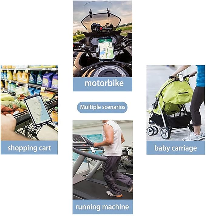 Bike Motorcycle Phone Mount GPS/Map/Music Made of Durable Non-Slip Silicone.Scooter Detachable Bike Phone Holder for Handlebars,Compatible with 99% iPhone 11-17, Samsung, 4.5"-6.9" Phones