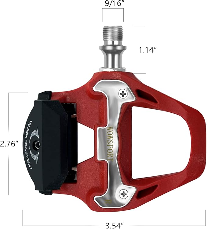 WOWSPORT SPD-SL Road Bike Pedals - Lightweight Clipless Pedals with 3-Bolt Cleats, Sealed Bearings & Nylon Composite | Shimano SPD SL Compatible
