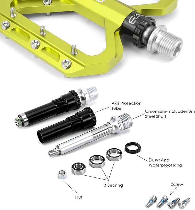 Bike Pedals 9/16" Lightweight Non-Slip Bicycle Platform Pedals - Fits Most Adult Bikes & Mountain Bikes &MTB, Road Bikes and Slip-Resistant Design
