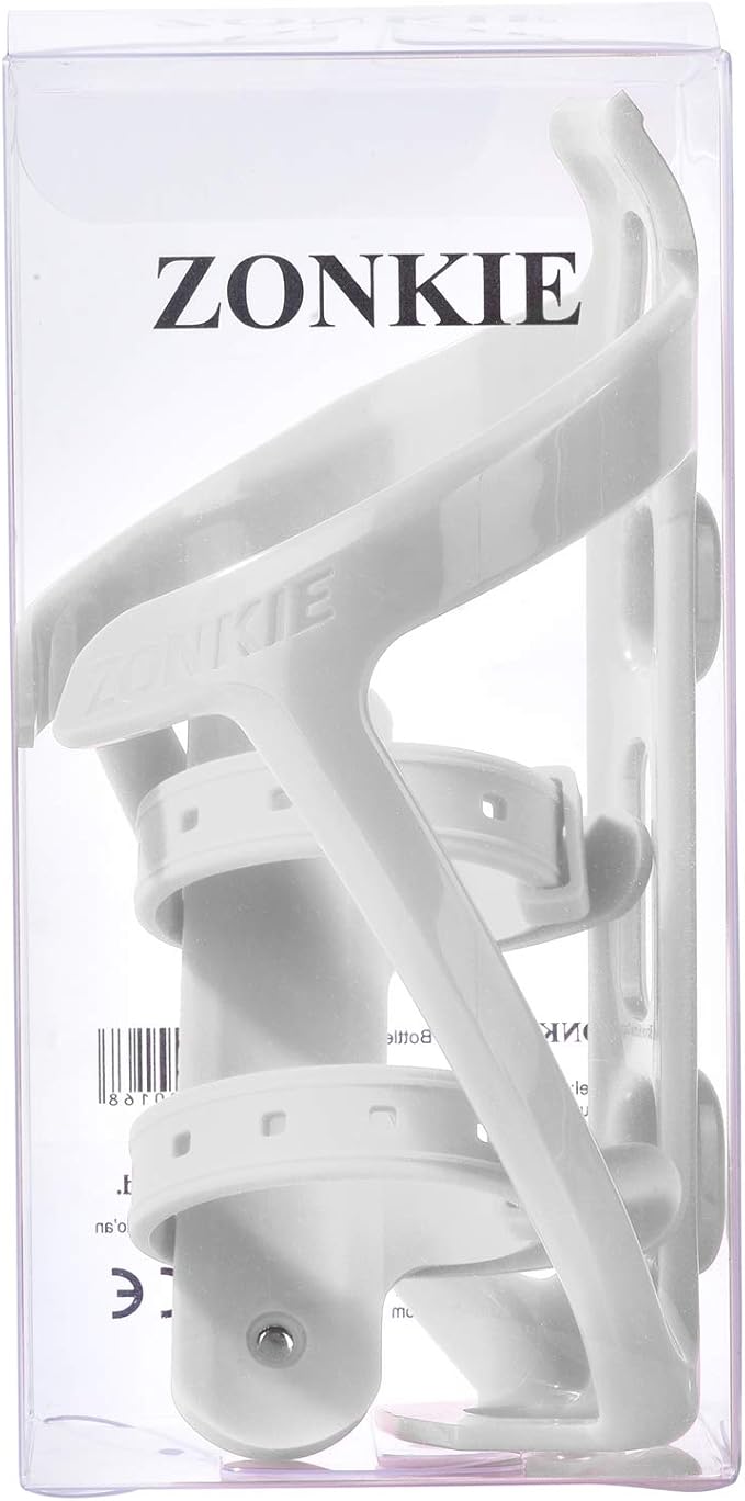 Bicycle Bottle Cages, Plastic Bike Bottle Holder with Cage Mounting Base (White)