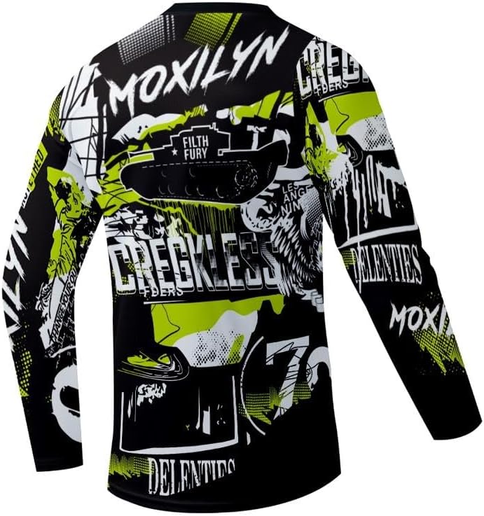 Men's MTB Shirt Long Sleeve Off-Road Motocross Cycling Jersey Mountain Bike Shirts Quick-Dry Moisture Wicking