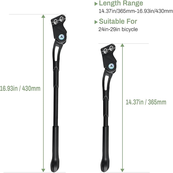 Bike Kickstand,18mm Hole Spacing Bicycle Kick Stand,Adjustable Length Bike Side Kickstand fit 24in 26in 27.5",Bike Kick Stand Suit Mountain Bike/BMX/MTB -Special Hole Distance 18mm