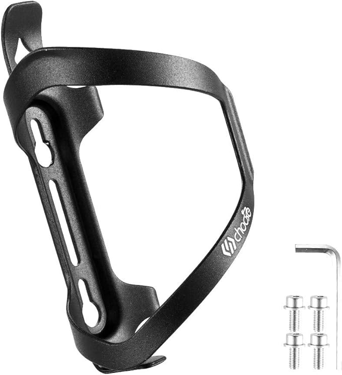 Chooee Bike Water Bottle Holder Aluminum, Bicycle Water Bottle Cage for Road Bikes Mountain Bikes Black 2-Pack