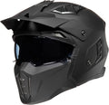 ILM Open Face Motorcycle 3/4 Half Helmet for Men and Women, Vintage Retro Helmet with Visor for Moped ATV Cruiser Scooter DOT Model Z302(Matte Black,Medium)