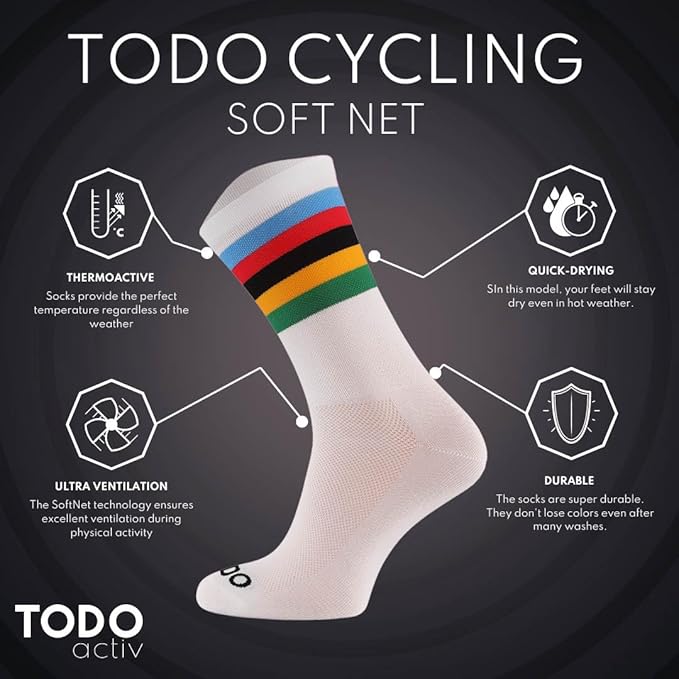TODO PRO Cycling Socks - Breathable Bike Socks for Men and Women