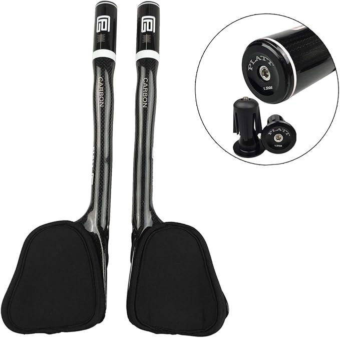 PLATT Carbon TT Handlebar Bicycle Aero Bars Tri Bars Cycling Rest Handlebar for Mountain Bike and Road Bike 31.8mm (Gloss White)