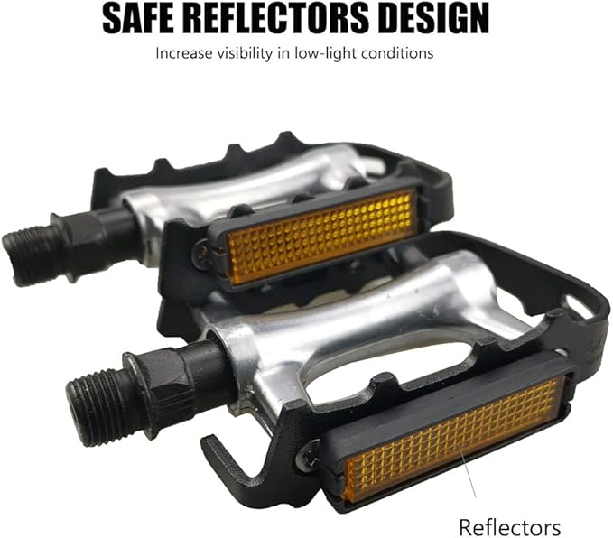 MOHEGIA Bike Pedals,Mountain Bicycle Pedal Sets,9/16 Compatible, Non-Slip Aluminum Allow Replacement for BMX MTB-Pair