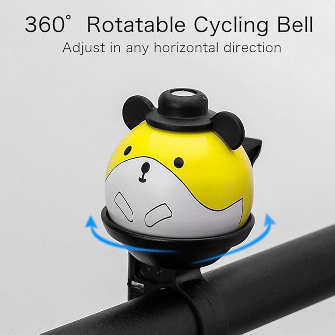 Kids Bike Bell, 360° Rotatable Cartoon Cycling Bell for Girls Boys and Adult, Loud Crisp Clear Sound Bicycle Handlebar Ring Horn, Children's Bike Accessories