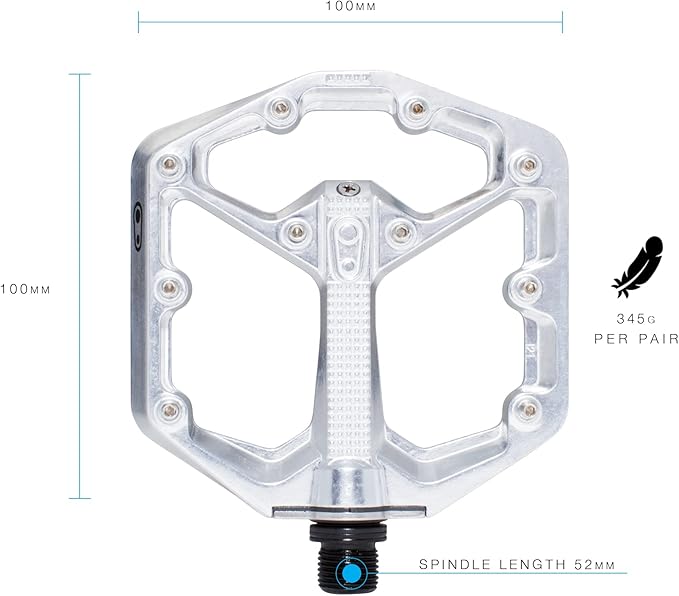 Crankbrothers Stamp Flat MTB Pedals - Size-Specific, Lightweight, Versatile, Durable Bike Pedals