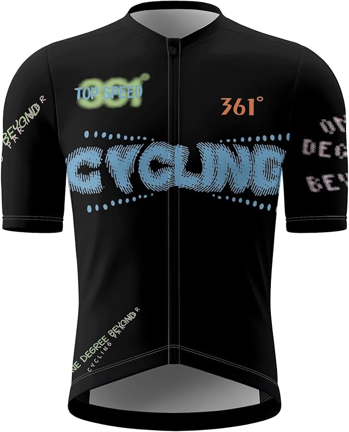 Men's Cycling Jersey Short Sleeve Breathable Quick Dry Bike Shirt Lightweight MTB Road Bicycle Jersey Full Zip 3 Rear Pockets