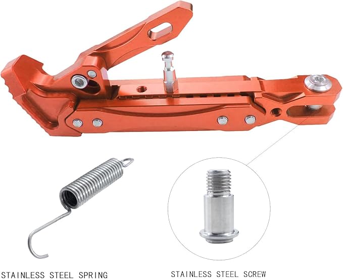 Universal Motorcycle Kickstand Adjustable Foot Side Support Parking Kickstand for Electric Motorbike Parking Foot Side Support Stand (Orange-1)