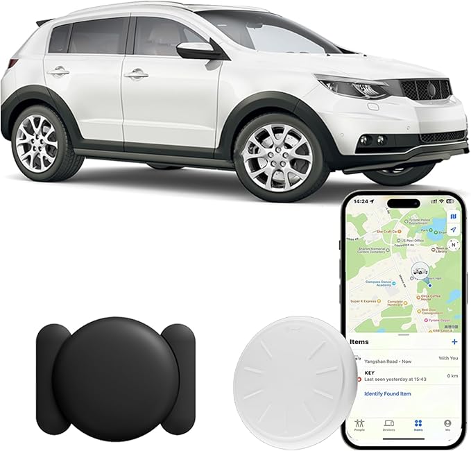 GPS Tracker for Vehicles, 1PCS Tracker Device for Vehicles Work with Find My (iOS Only), Tracking Devices for Cars Hidden with Magnetic Case, No Monthly Fee GPS Trackers
