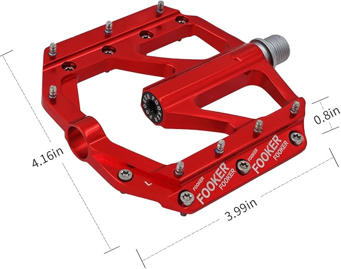FOOKER Bike Pedals Non-Slip Aluminum Alloy MTB Mountain Bike Pedals 3 Bearing 9/16" for Road BMX MTB Bikes