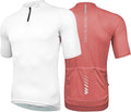 Wulibike Cycling Jersey Men Short Sleeve, Road Bike Shirts 1/4 Zipper with Pockets, Bicycle Clothing Breathable Quick Dry